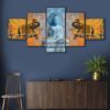 Set Of Five Framed Digital Wall Painting