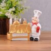 Resin Chef Figures Decorative Ornaments,Kitchen Decor,Cook Café Bar Statue, French Chef Figurines with Tray Message Board - Image 2