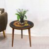 Wooden Round Side Table | Epoxy End Table | Coffee Table | Mid Century Modern Resine | Living Room Furnitur - Image 4