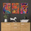 Set of Three Wall Paintings for Wall Dacoration Golden Framed Wall Paintings for Living Room & Bedroom Wall Art for Home Decoration & Office Wall Décor (24x18 inch CH-GD3-7)