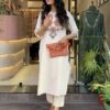 Women's Cotton Ethnic Set with Kurta, Palazzo & Dupatta(L) - Image 5