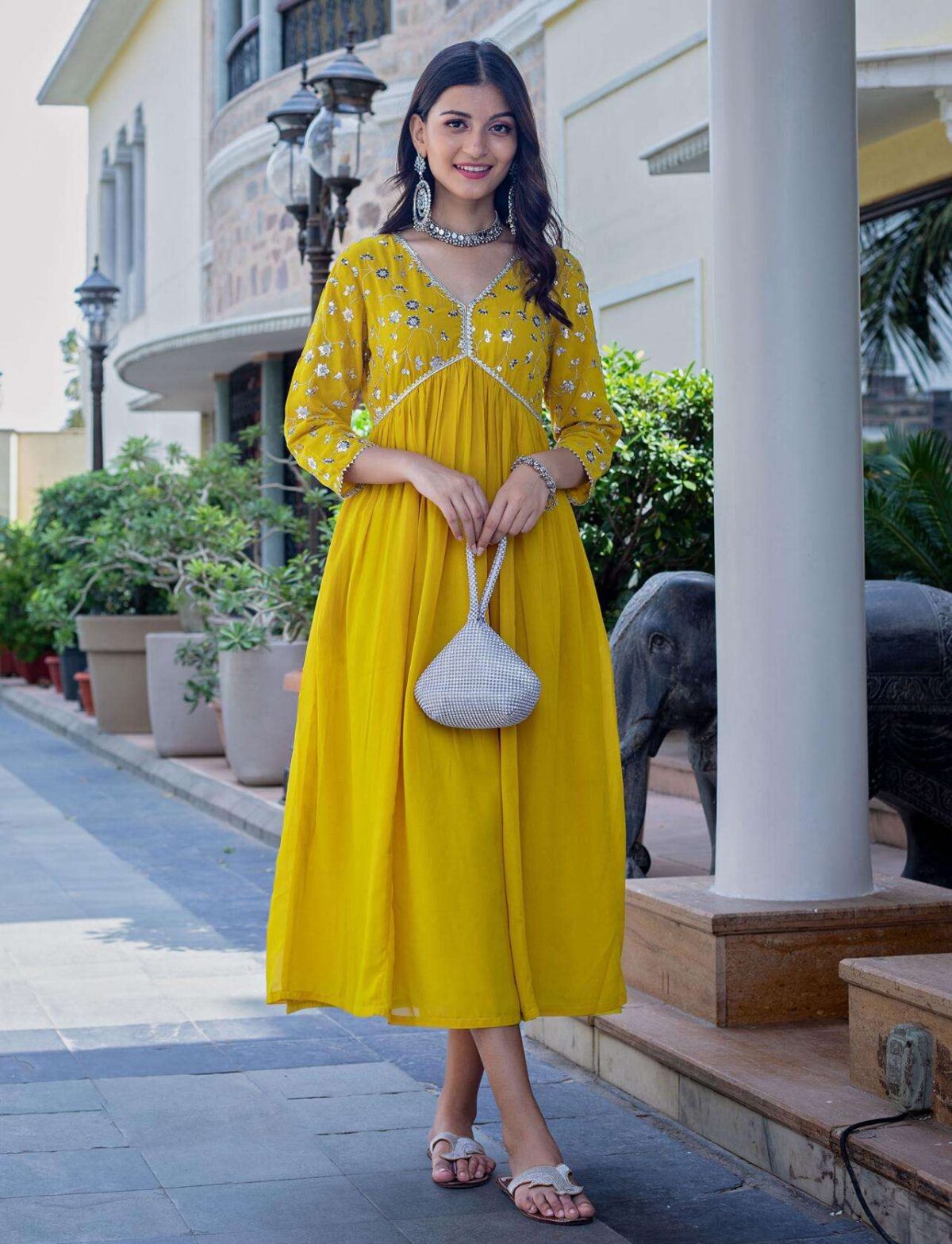 3-Piece Cotton Kurta Set for Women ? Kurta, Palazzo & Dupatta(XL) - Image 2