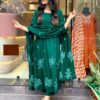 Chic Cotton Delight ? Embroidered Floral Printex Dress (XXL) - Image 2