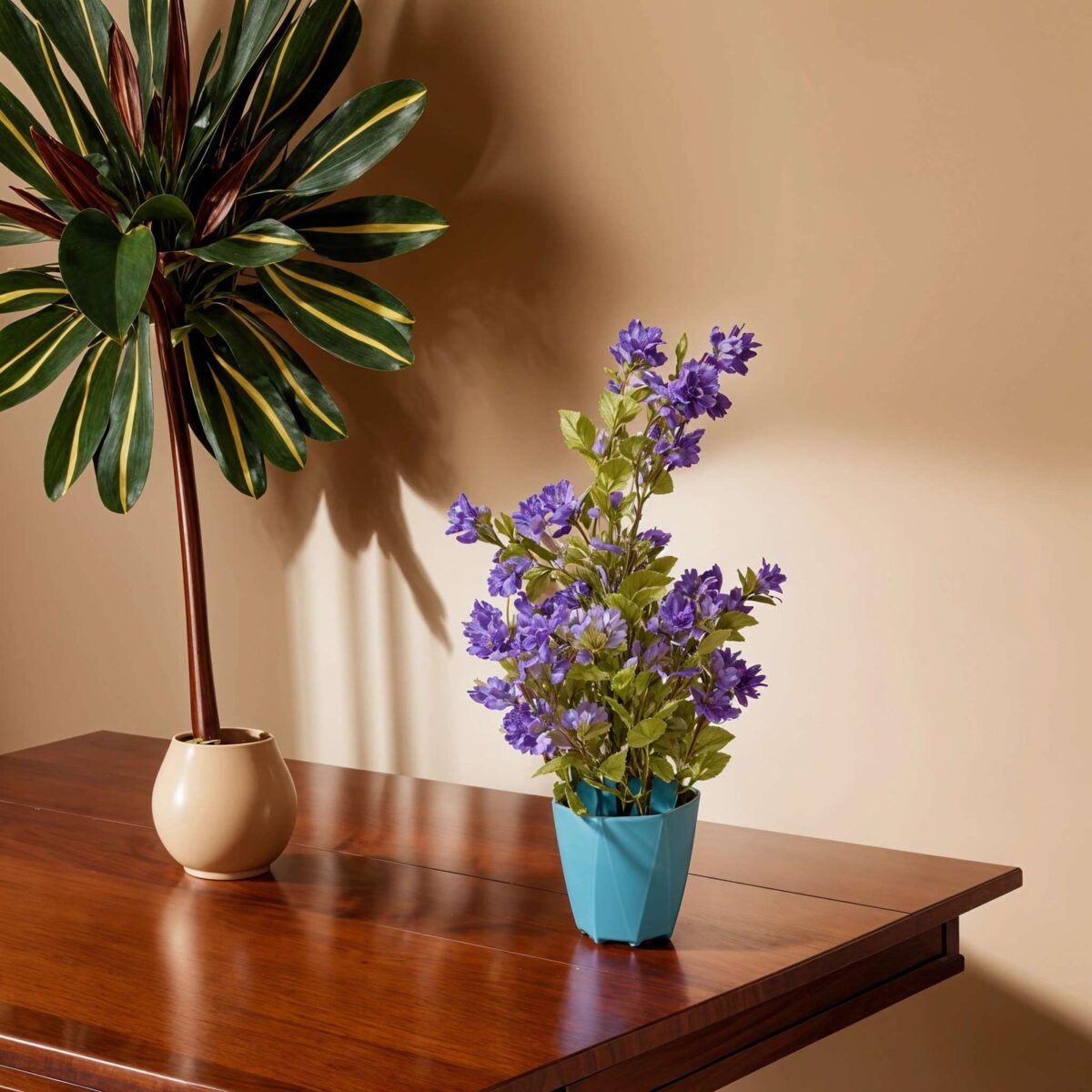 Wild Artificial Flower Plants With Cute Hexa Pot Faux Flower Plant For Home Office Décor Tabletop And Desk Decoration Artificial Flower For Balcony Indoor Décor (RV-AP2) - Image 3