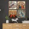 Set of Four Wall Paintings for Wall Dacoration Golden Framed Wall Paintings for Living Room & Bedroom Wall Art for Home Decoration & Office Wall Décor (13x10 inch CH-GD4-8) - Image 3