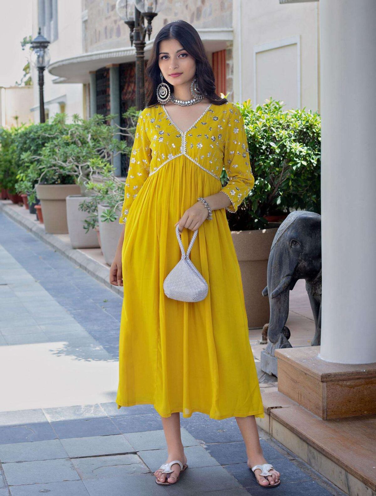 3-Piece Cotton Kurta Set for Women ? Kurta, Palazzo & Dupatta(XL) - Image 4