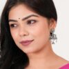 Women's Indian Traditional AZ838-OXidised Silver Earrings For Women | Doli Wedding Theme Jumka Wedding Wear - Image 2
