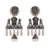 Women's Indian Traditional AZ838-OXidised Silver Earrings For Women | Doli Wedding Theme Jumka Wedding Wear - Image 3