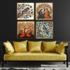 Set of Four Wall Paintings for Wall Dacoration Golden Framed Wall Paintings for Living Room & Bedroom Wall Art for Home Decoration & Office Wall Décor (13x10 inch CH-GD4-8) - Image 2