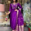 Comfort Meets Elegance ? Printex & Embroidered Cotton Dress (M) - Image 7