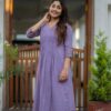 Effortless Elegance ? Embroidered Kurta Pant Set in Soft Cotton Slub (L) - Image 2