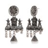 Women's Indian Traditional AZ838-OXidised Silver Earrings For Women | Doli Wedding Theme Jumka Wedding Wear - Image 4